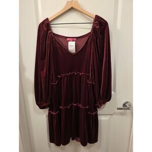 Betsey Johnson Red Velvet Mini Dress